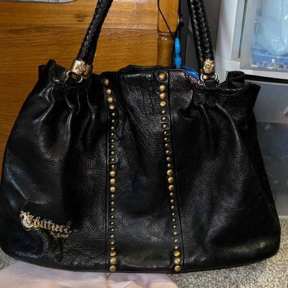 Juicy Couture Black Shoulder Bag with Gold Accents - Picture 2 of 15